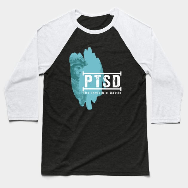 PTSD : The Invisible Battle Baseball T-Shirt by pixcotee